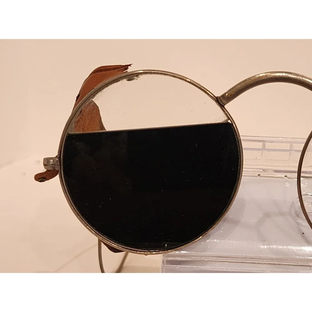 Antique 1/2 Tinted Willson Sunglasses Spectacles‎ Steampunk Safety Glasses